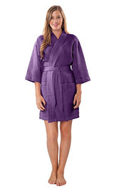 Turquaz Lightweight Thigh Length Robes For Women - Waffle Kimono Bridesmaids Robe - Summer Bathrobes For Women