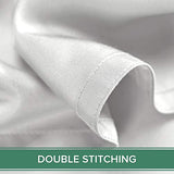 Pure Bamboo Queen Bed Sheet Set, Genuine 100% Organic Viscose Derived from Bamboo, Luxuriously Soft & Cooling, Double Stitching, Lifetime Quality Promise (Queen, White)