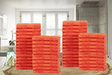 Ample Decor Wash Cloths Pack of 50 12 X 12 Inch 100% Cotton 600 GSM, Soft Absorbent, Machine Washable Face Towels, Reusable Fingertip Towels for Bathroom, Hotel, Gym, Spa - Orange