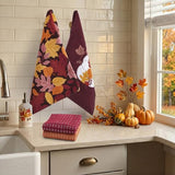 Ritz Harvest Cotton Kitchen Towel Set, Painted Leaves, 16x26 in, 4pc