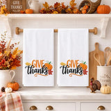 FUTBU Thanksgiving Hand Towels Cotton Embroidered Sets of 2 - Thanksgiving Turkey Kitchen Towels Bathroom - Dish Towels