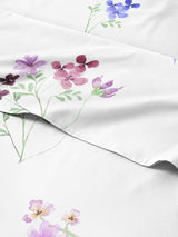 5 Piece Split King Butterfly Bed Sheets Set – Flat Sheet 108 x 102, 2 Fitted Sheets 39 x 80 and 2 Pillowcases 20 x 40 – Deep Pocket, Soft Lavender Botanical Bed Sheets – Oeko-TEX Pink Flower Sheet Set