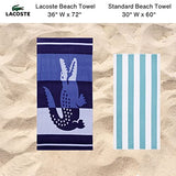 Lacoste Ombre Block 2 Pack, 100% Cotton Oversized Beach Towel, 72" x 36", Blue and Red