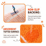 TRUEDAYS Fall Pumpkin Bath Mat, Tufted Non Slip Bathroom Rug