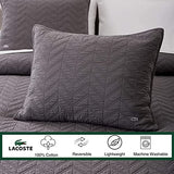 Lacoste Herringbone Stitch 2-Piece Quilt Set, Twin, Castle Rock Grey