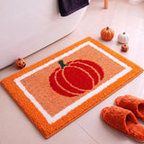 Boao Fall Pumpkin Bathroom Rug Orange Autumn Tufted Bath Mat
