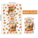 Unibyby Thanksgiving Kitchen Towels, Turkey Towels Set of 2, Farmhouse Give Thanks Dish Hand Towels with Orange White Bu