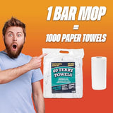 Arkwright TT60 White Terry Mop Towels Bulk - (Pack of 60) Absorbent and Quick Drying Cotton Cleaning Rags for Kitchen, Auto Shops, and Bar, 14 x 17 in, White