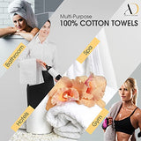Ample Decor Wash Cloths Pack of 50 12 X 12 Inch 100% Cotton 600 GSM, Soft Absorbent, Machine Washable Face Towels, Reusable Fingertip Towels for Bathroom, Hotel, Gym, Spa - Orange