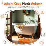 TRUEDAYS Fall Pumpkin Bath Mat, Tufted Non Slip Bathroom Rug