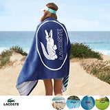 Lacoste Ombre Block 2 Pack, 100% Cotton Oversized Beach Towel, 72" x 36", Blue and Red