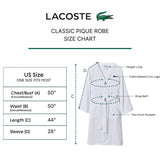 Lacoste Classic Pique 100% Cotton Bath Robe for Men & Women, One Size Fits Most, White