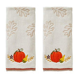 SKL Home Fall/Thanksgiving Traditional Pumpkin Hand Towel Set-2pc, Natural