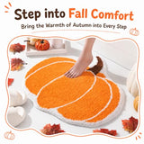 TRUEDAYS Fall Pumpkin Bath Mat, Tufted Non Slip Bathroom Rug