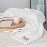 Peacock Alley All Seasons Luxury Cotton Blanket – 100% Long Staple Cozy Cotton Blanket for Sofa, Bed, and Crib - King, California King, White
