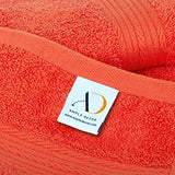 Ample Decor Wash Cloths Pack of 50 12 X 12 Inch 100% Cotton 600 GSM, Soft Absorbent, Machine Washable Face Towels, Reusable Fingertip Towels for Bathroom, Hotel, Gym, Spa - Orange