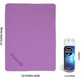 Flow Swim Chamois - Quick Dry Towel for Swimming, Diving, Triathlons, and Other Water Sports (Purple)