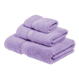 Superior Egyptian Cotton Pile 3 Piece Towel Set, Includes 1 Bath, 1 Hand, 1 Face Towel/Washcloth, Ultra Soft Luxury Towels, Thick Plush Essentials, Guest Bath, Spa, Hotel Bathroom, Purple