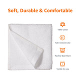 Amazon Basics - 12 Piece Quick-Dry Washcloth, 100% Cotton, White, 12" x 12"