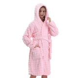V.&GRIN Girls Hooded Towel Robe, Soft Microfiber Quick-Dry Bathrobe (Light Pink,9-10)