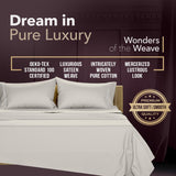 TEXAS LINEN CO. 100% Egyptian Cotton Sheets Queen Size - Snoozin' Supreme Collection 2000 Series Luxury Queen Bed Sheet Set, Cooling Sateen Weave, 17” Extra Deep Pocket Hotel Sheets (4 Pc, Light Grey)