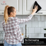 Infinitee Xclusives Premium Kitchen Towels – Pack of 6, 100% Cotton 15x25 Inches Absorbent Dish Towels - Tea Towels- Terry Kitchen Dishcloth Towels- Black Dish Cloth for Household Cleaning