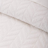 Lacoste Herringbone Stitch 3-Piece Quilt Set, King, White
