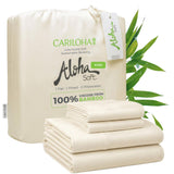 Cariloha Aloha Soft 100% Organic Bamboo Viscose Sheets – 4-Piece King Sheet Set – 16 in Deep Pockets – Buttery Soft, Hypoallergenic, Cooling Sheets – Oeko-TEX Standard 100 – Natural