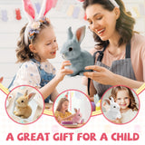 Crymoy Easter My Realistic Bunny Toy, 2025 New Interactive Bunny Realistic Bunny, Jumping, Twitching, and Shaking Ears Stuffed Animals Easter Plush Toy Easter Basket Essentials (Pink)