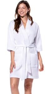 Turquaz Lightweight Short Robes For Women Waffle Kimono Bathrobe - Soft, Fast-Drying, Long-Lasting Cotton Blend