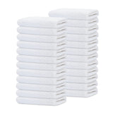 GOLD TEXTILES 120 Pack Economy White Washcloths Set (12x12 inches) - Cotton Blend Commercial Grade Cleaning Rags, Quick Drying & Soft Face Cloths, Fingertip Towels for Bathroom, Spa, Gym, and Kitchen