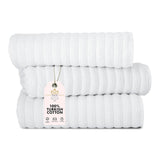 Classic Turkish Towels CTT - Luxury 3 Piece Jumbo Bath Sheets, 100% Turkish Cotton, Absorbent & Ultra Comfy Bath Towel Sheets for Hotels & Spa | 40"x65" (White)