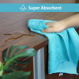 HOMEXCEL Microfiber Cleaning Cloth,50Pack Cleaning Rag,Cleaning Towels with 4 Color Assorted,11.5"X11.5"(Green/Blue/Yellow/Pink)