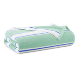 Aston & Arden Striped Beach Towel - Oversized 35 x 70 Soft Plush Thick Cotton, 600 GMS Heavy & Luxury for Pool Chairs, Resort, and Hot Tub, Green/Blue