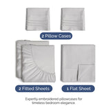 Split King Size 5 Piece Sheet Set - Comfy Breathable & Cooling Bed Sheets Set - Hotel Luxury Bedding for Women, Men, Kids & Teens - Deep Pockets, Easy-Fit, Soft & Wrinkle Free - Oeko-Tex - French Grey