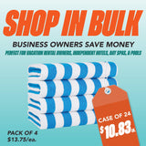 Arkwright California Cabana Stripe Beach Towel Bulk - Case of 24 - Large Soft Quick Dry Cotton Terry Towels Set for Pool, Swim, and Hot Tub, Oversized 30 x 70 in, Blue