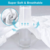 Lunsing King Mattress Protector, Waterproof Breathable Noiseless King Size Mattress Pad with Deep Pocket for 6-18 inches Mattress, White