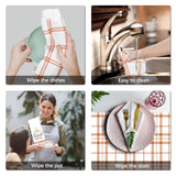 Nialnant Fall Pumpkin Kitchen Hand Towels,Simple Plaid Dish Towels for Kitchen,Housewarming Gifts for New Home,Holiday Farmhouse Decorations - 16 x 23.6 Inch