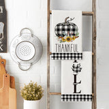 Artoid Mode Buffalo Plaid Pumpkin Home Fall Kitchen Towels and Dish Towels, 18 x 26 Inch Harvest Thanksgiving Drying Cloth Tea Towels for Cooking Baking Set of 4