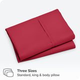 Bare Home Microfiber Pillow Cases - King Size Set of 2 - Cooling Pillowcases - Double Brushed - Red Pillowcases 2 Pack - Easy Care (King Pillowcase Set of 2, Red)