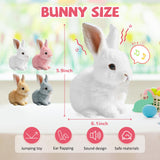 Crymoy Easter My Realistic Bunny Toy, 2025 New Interactive Bunny Realistic Bunny, Jumping, Twitching, and Shaking Ears Stuffed Animals Easter Plush Toy Easter Basket Essentials (Pink)