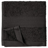 Amazon Basics Soft, Absorbent Fade Resistant Cotton Washcloths, 12-Pack, 12" L x 12" W, Black