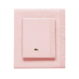 Lacoste 100% Cotton Percale Pillowcase Pair, Solid, Iced Pink, Standard