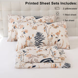 JSD Boho Floral Printed Queen Sheet Set Extra Deep Pocket