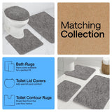 GORILLA GRIP Bath Rug Mat for Bathroom, Absorbent Chenille, 24x17 Gray