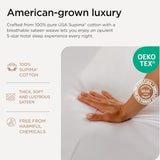 Threadmill 1200 Thread Count Supima Cotton King Sheet Set, Sateen, White