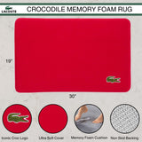 Lacoste Crocodile Bath Mat, Memory Foam Rug, Formula 1, Red, 19x30