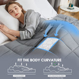 BETU Weighted Blanket for Adults (12lbs, 48"x72" Twin Size) - Cooling and Breathable Heavy Blanket for 110-130lbs with Premium Glass Beads - Soft Thick Blanket for All-Season Sleeping Comfort - Grey