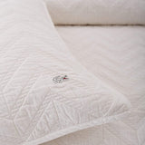 Lacoste Herringbone Stitch 3-Piece Quilt Set, King, White