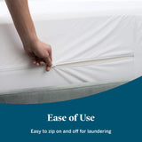 LUCID Encasement Mattress Protector - Completely Surrounds Mattress for Waterproof Protection, White, King